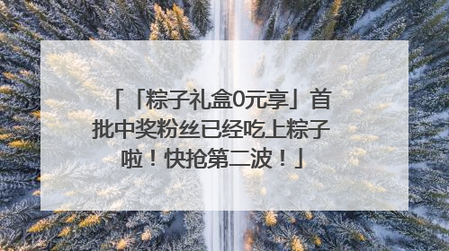 「粽子礼盒0元享」首批中奖粉丝已经吃上粽子啦！快抢第二波！