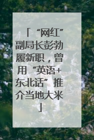 “网红”副局长彭勃履新职，曾用“英语+东北话”推介当地大米