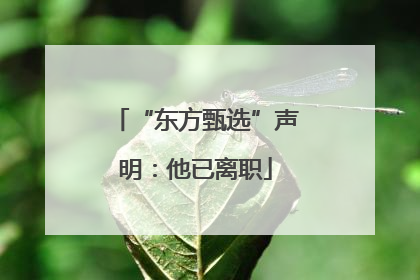 “东方甄选”声明：他已离职