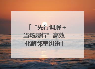 “先行调解＋当场履行”高效化解邻里纠纷