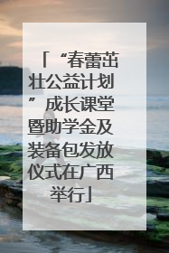 “春蕾茁壮公益计划”成长课堂暨助学金及装备包发放仪式在广西举行