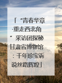 “青春华章·重走西北角”采访团探秘甘肃省博物馆：千年珍宝诉说丝路辉煌