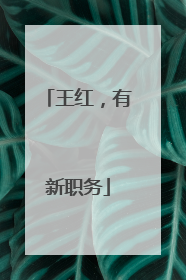 王红，有新职务