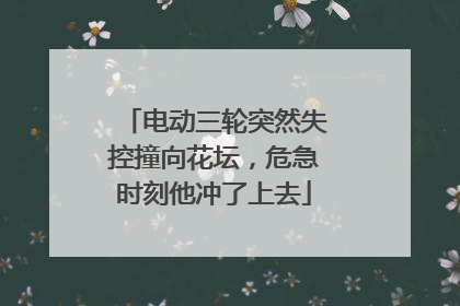 电动三轮突然失控撞向花坛，危急时刻他冲了上去