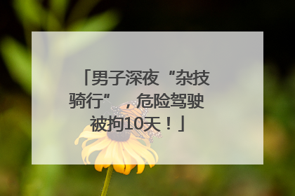 男子深夜“杂技骑行”，危险驾驶被拘10天！