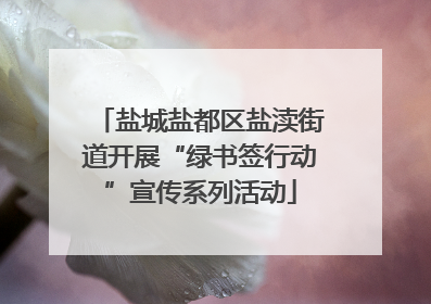 盐城盐都区盐渎街道开展“绿书签行动”宣传系列活动