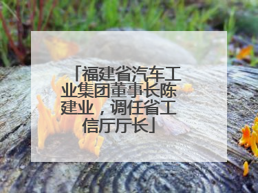 福建省汽车工业集团董事长陈建业，调任省工信厅厅长
