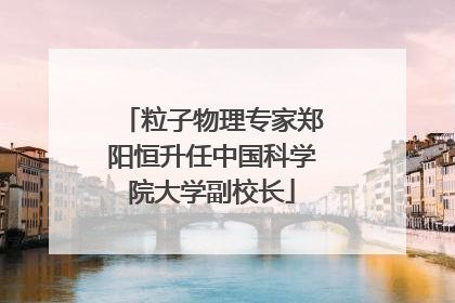 粒子物理专家郑阳恒升任中国科学院大学副校长