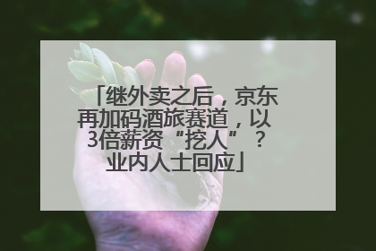 继外卖之后，京东再加码酒旅赛道，以3倍薪资“挖人”？业内人士回应