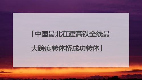 中国最北在建高铁全线最大跨度转体桥成功转体