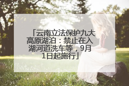 云南立法保护九大高原湖泊：禁止在入湖河道洗车等，9月1日起施行