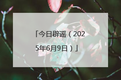 今日辟谣（2025年6月9日）