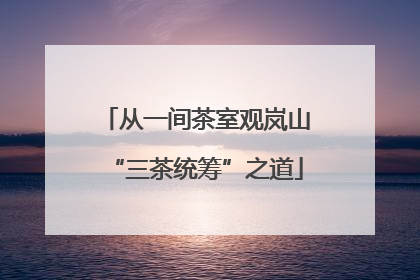 从一间茶室观岚山“三茶统筹”之道