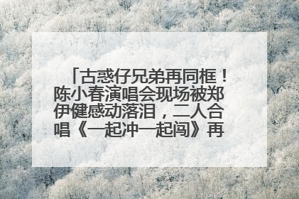 古惑仔兄弟再同框！陈小春演唱会现场被郑伊健感动落泪，二人合唱《一起冲一起闯》再现青春回忆