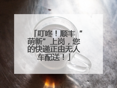 叮咚！顺丰“萌新”上岗，您的快递正由无人车配送！