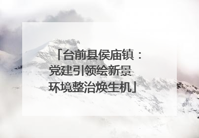 台前县侯庙镇：党建引领绘新景 环境整治焕生机