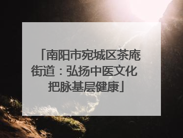 南阳市宛城区茶庵街道：弘扬中医文化 把脉基层健康