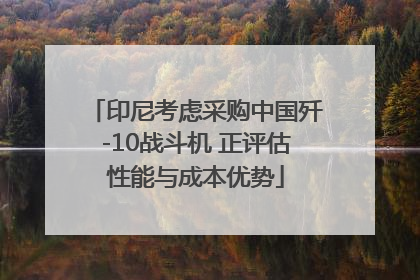 印尼考虑采购中国歼-10战斗机 正评估性能与成本优势