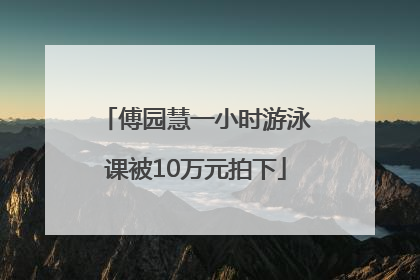 傅园慧一小时游泳课被10万元拍下