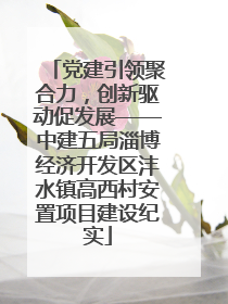 党建引领聚合力，创新驱动促发展——中建五局淄博经济开发区沣水镇高西村安置项目建设纪实
