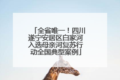 全省唯一！四川遂宁安居区白家河入选母亲河复苏行动全国典型案例