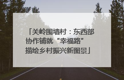 关岭围墙村：东西部协作铺就“幸福路” 描绘乡村振兴新图景