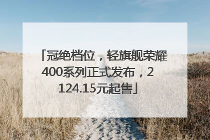 冠绝档位，轻旗舰荣耀400系列正式发布，2124.15元起售