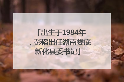 出生于1984年，彭韬出任湖南娄底新化县委书记