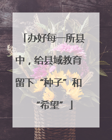 办好每一所县中，给县域教育留下“种子”和“希望”
