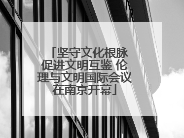 坚守文化根脉 促进文明互鉴 伦理与文明国际会议在南京开幕