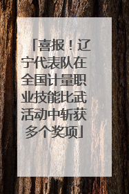 喜报！辽宁代表队在全国计量职业技能比武活动中斩获多个奖项