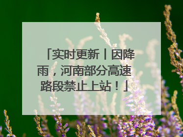 实时更新丨因降雨，河南部分高速路段禁止上站！
