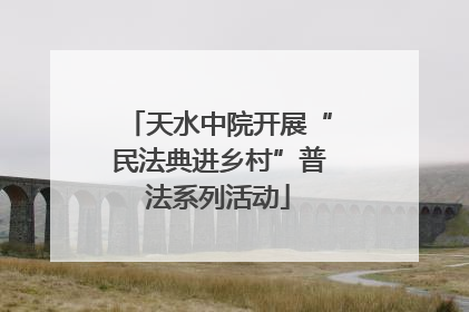 天水中院开展“民法典进乡村”普法系列活动