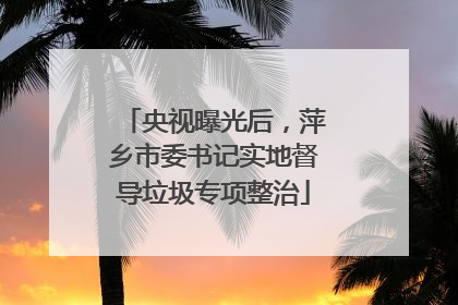 央视曝光后，萍乡市委书记实地督导垃圾专项整治