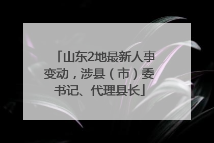 山东2地最新人事变动，涉县（市）委书记、代理县长