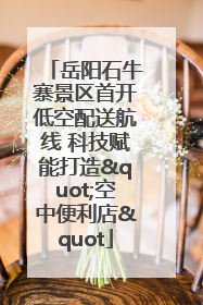 岳阳石牛寨景区首开低空配送航线 科技赋能打造"空中便利店"