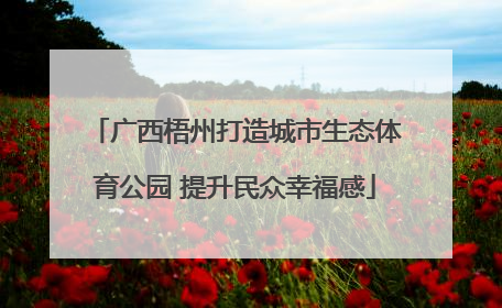 广西梧州打造城市生态体育公园 提升民众幸福感