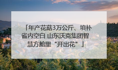 年产花菇3万公斤、填补省内空白 山东沃克集团智慧方舱里“开出花”