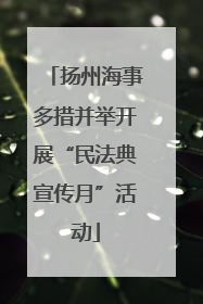 扬州海事多措并举开展“民法典宣传月”活动