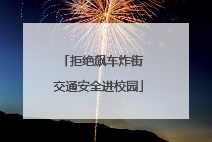 拒绝飙车炸街 交通安全进校园