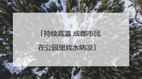 持续高温 成都市民在公园里戏水纳凉