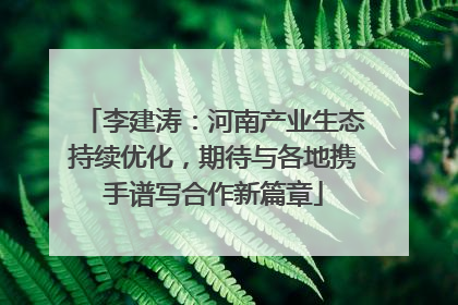 李建涛：河南产业生态持续优化，期待与各地携手谱写合作新篇章