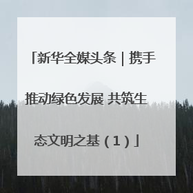 新华全媒头条｜携手推动绿色发展 共筑生态文明之基（1）