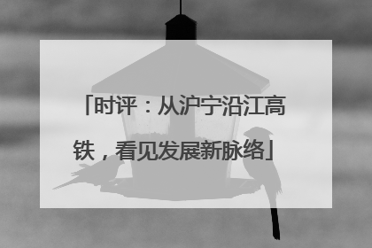 时评：从沪宁沿江高铁，看见发展新脉络