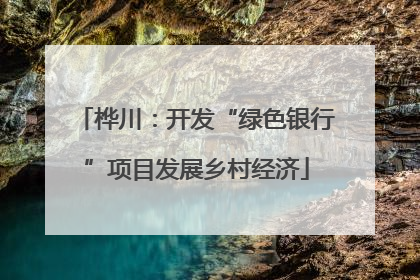 桦川：开发“绿色银行”项目发展乡村经济