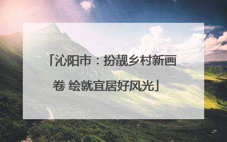 沁阳市：扮靓乡村新画卷 绘就宜居好风光
