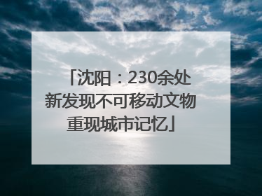 沈阳：230余处新发现不可移动文物重现城市记忆