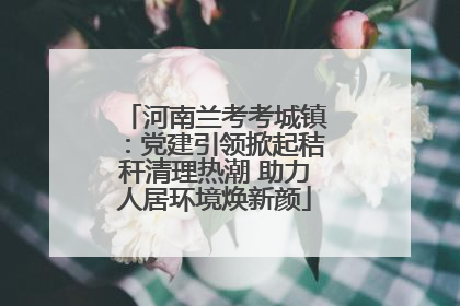 河南兰考考城镇：党建引领掀起秸秆清理热潮 助力人居环境焕新颜