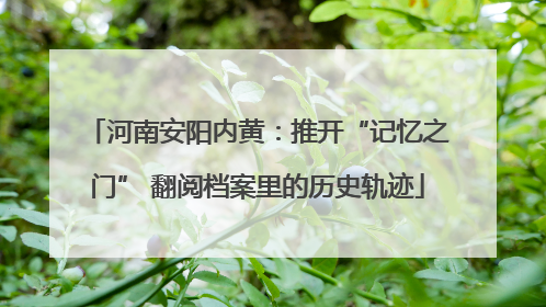 河南安阳内黄：推开“记忆之门” 翻阅档案里的历史轨迹
