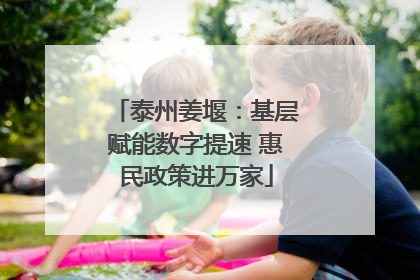 泰州姜堰：基层赋能数字提速 惠民政策进万家